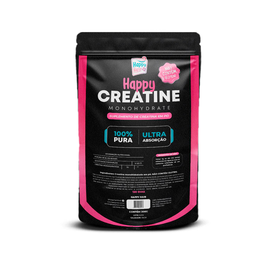 Creatina Monohidratada 100% Pura Happy Creatine - 300g