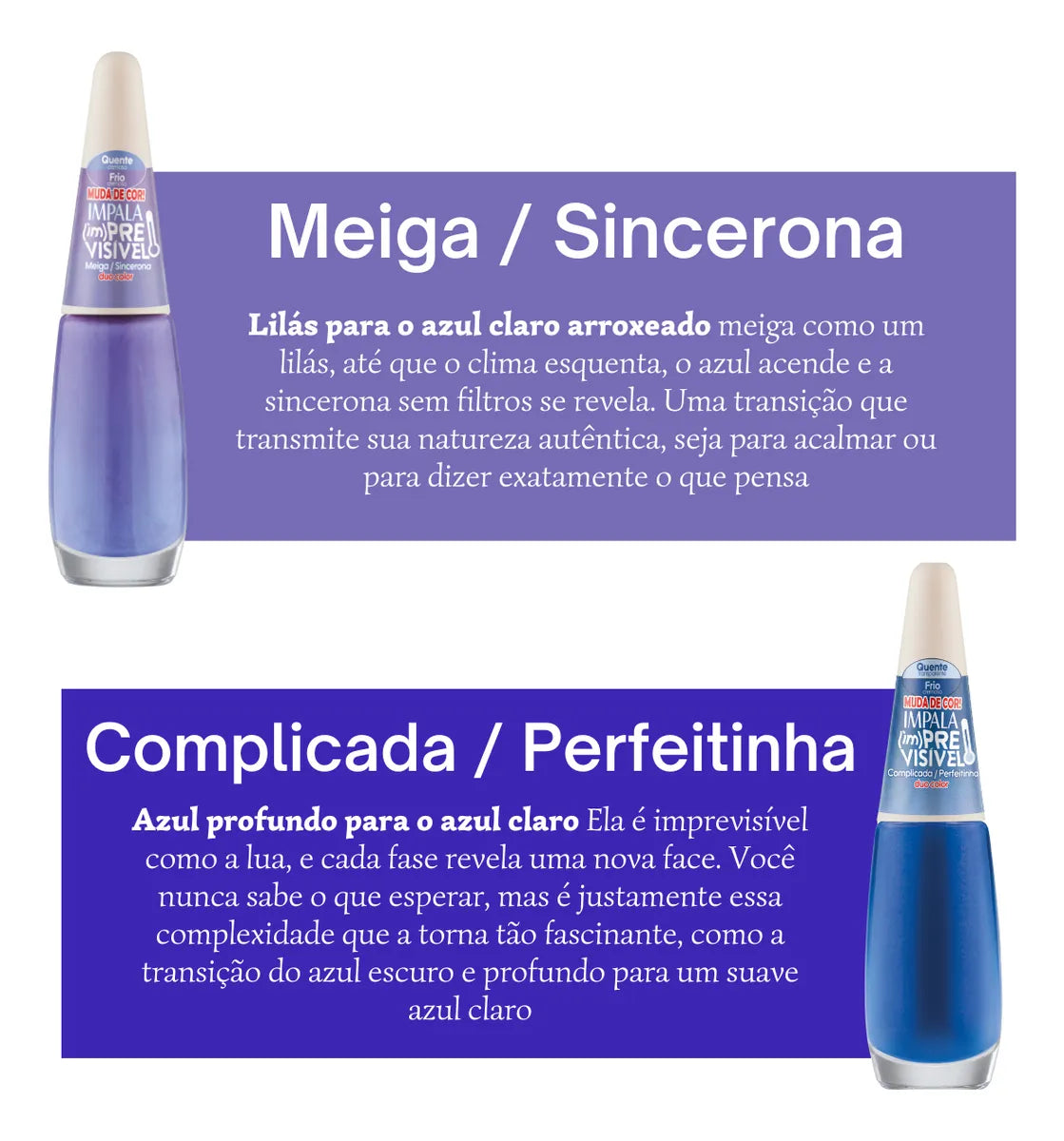 Kit 8 Esmaltes Impala Nova Coleção Imprevisível Duo Color
