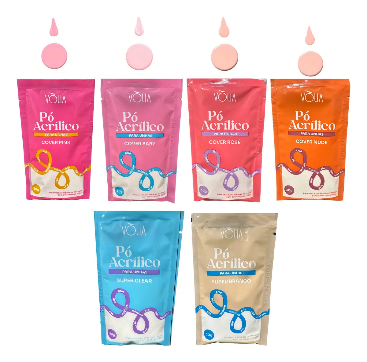 Pó Acrílico Para Unhas 30g - Volia Cor Cover Rosé
