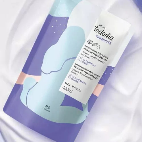 Refil Creme Noturno Para o Corpo Tododia Chá de Camomila e Lavanda 400ml