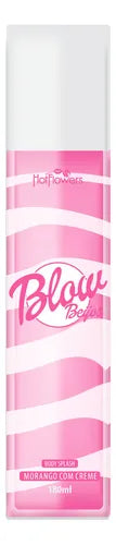 Body Splash Blow Beijos 180ml Aroma Morango E Creme Hot Flowers Da Linha Creme E Blow Girl