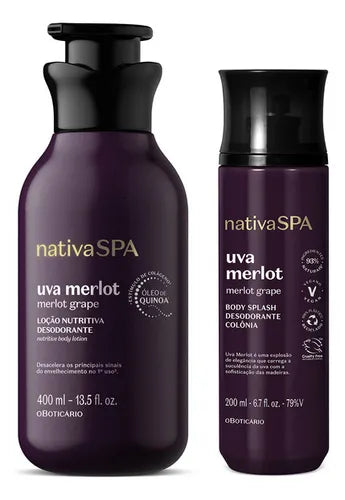 Combo Nativa Spa Uva Merlot: Loção 400ml +body Splash 200ml