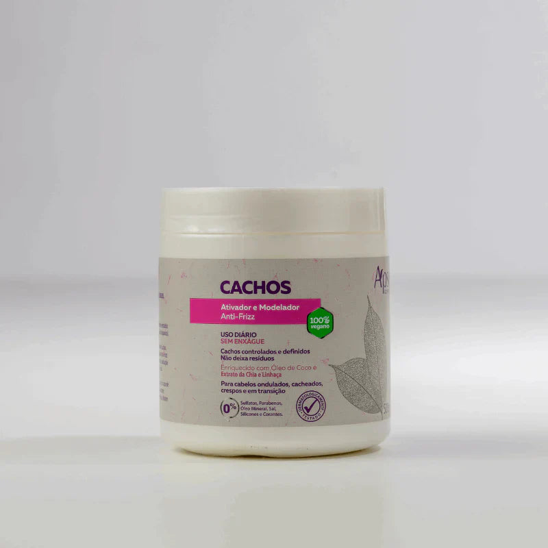 Ativador e Modelador Anti-Frizz Cachos 500g - No Poo / Low Poo - Ação Condicionante