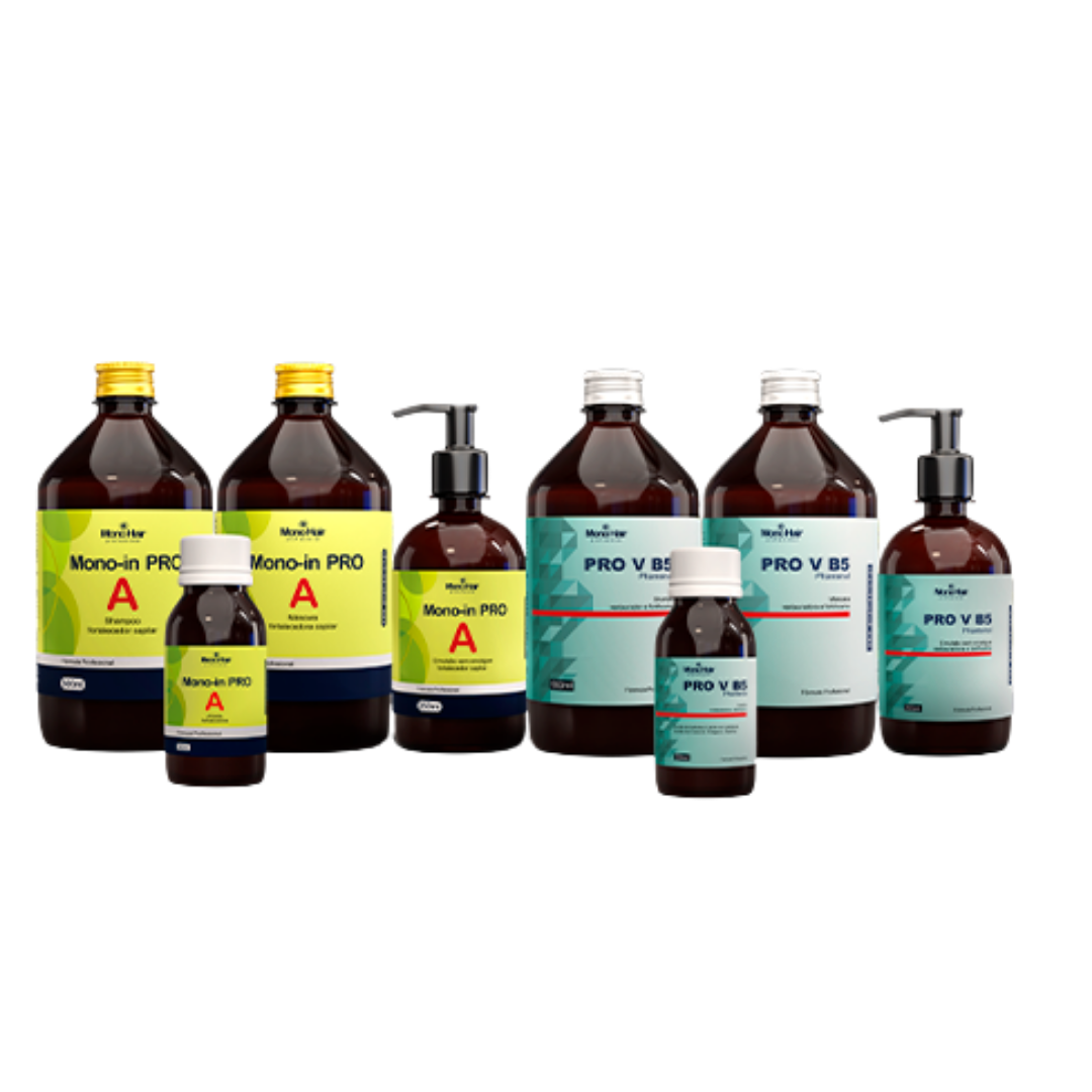 Kit Monoin Pro A + Pro V B5 Força + Crescimento + Reconstrução (8 itens)