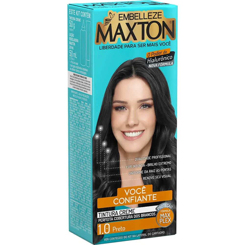 Tinta de Cabelo Embelleze Maxton Você Mais Confiante Preto 1.0