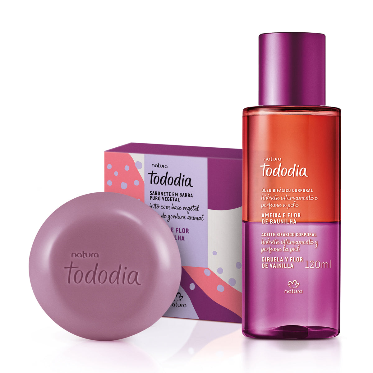Kit Óleo Corporal e Sabonete Tododia Ameixa e Flor de Baunilha