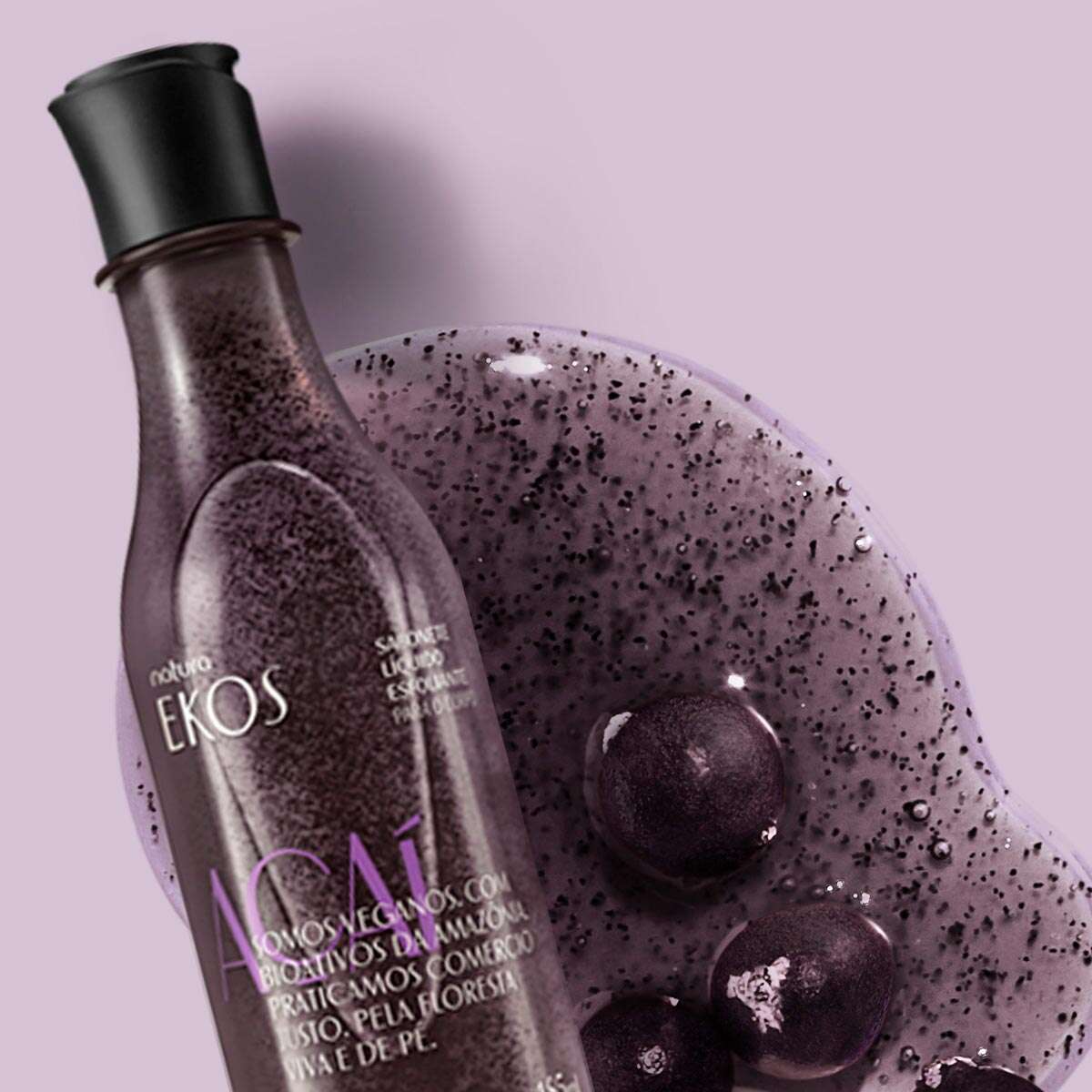 Sabonete Líquido Esfoliante Corporal Ekos Açaí - 185 ml