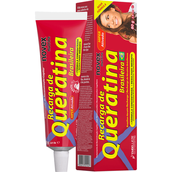 Tratamento Reconstrutor Novex Recarga de Queratina Brasileira - 80g
