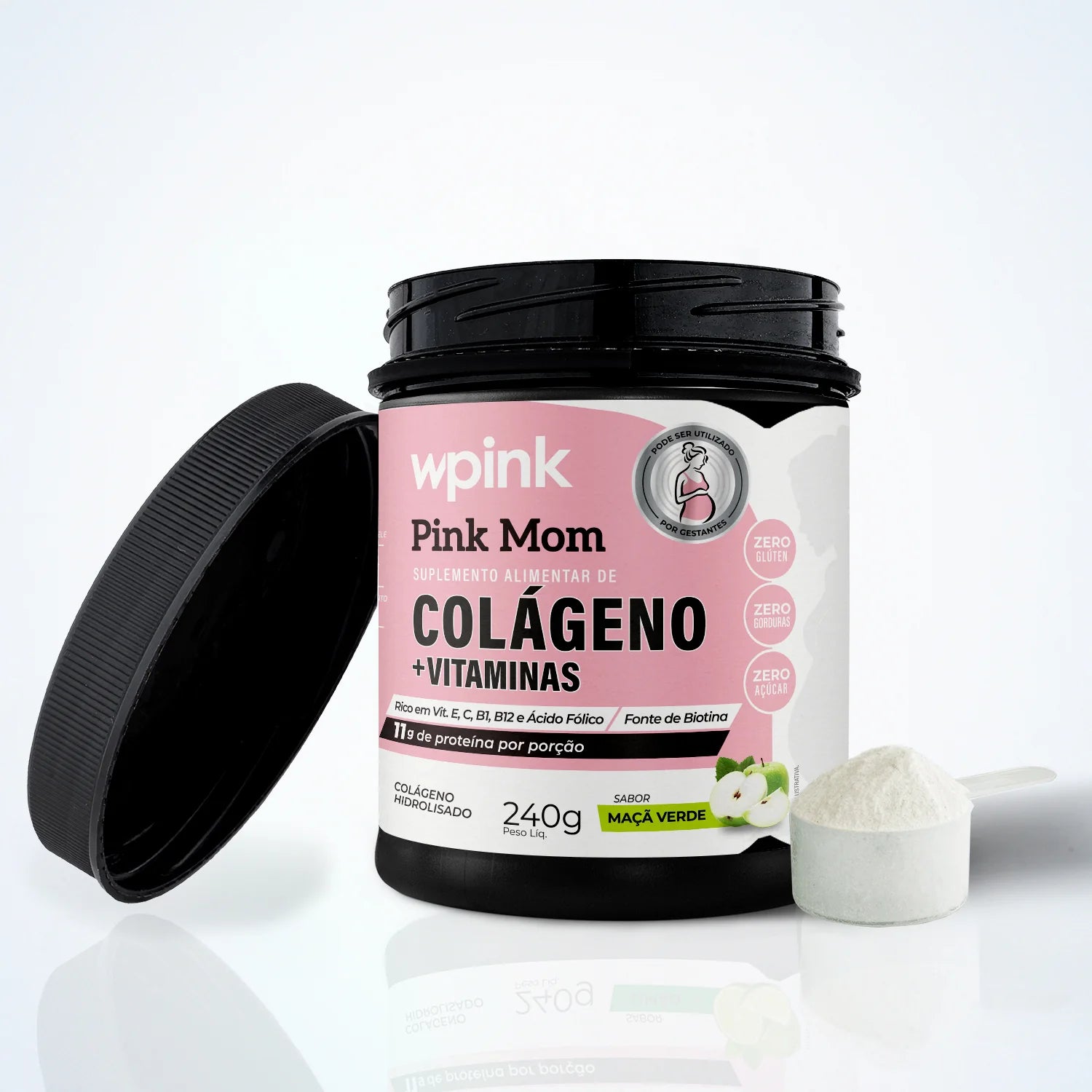 Colágeno Pink Mom - Maçã Verde WPink - 240g