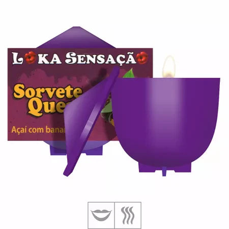VELA BEIJÁVEL SORVETE QUENTE 30G - AÇAÍ C/ BANANA