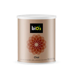 Chá preto com gengibre, canela, cardomomo, cravo em pó solúvel biO2 Chai 100 g