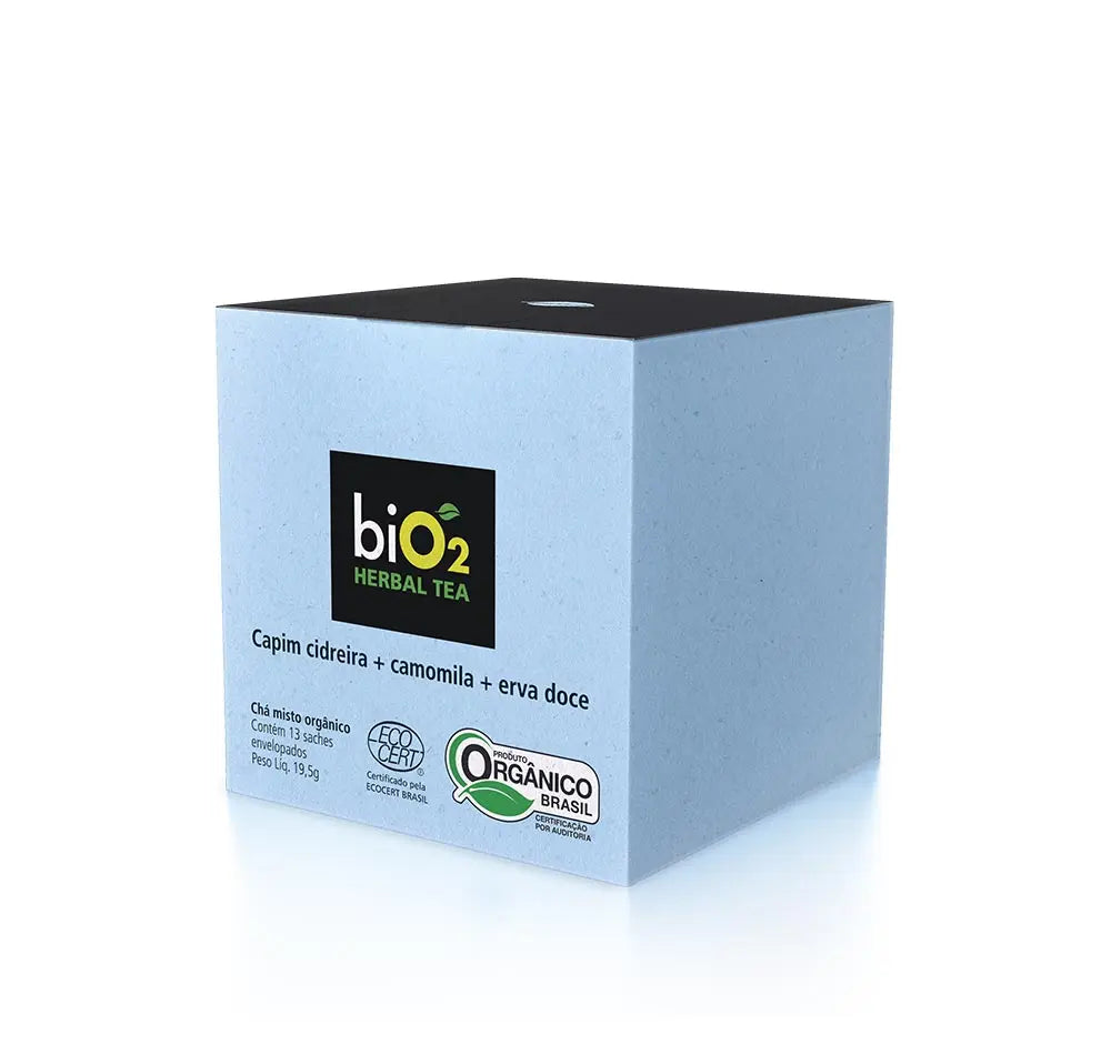 Chá Capim Cidreira, Camomila e Erva Doce Orgânico biO2 Herbal Tea Caixa com 13 Sachês