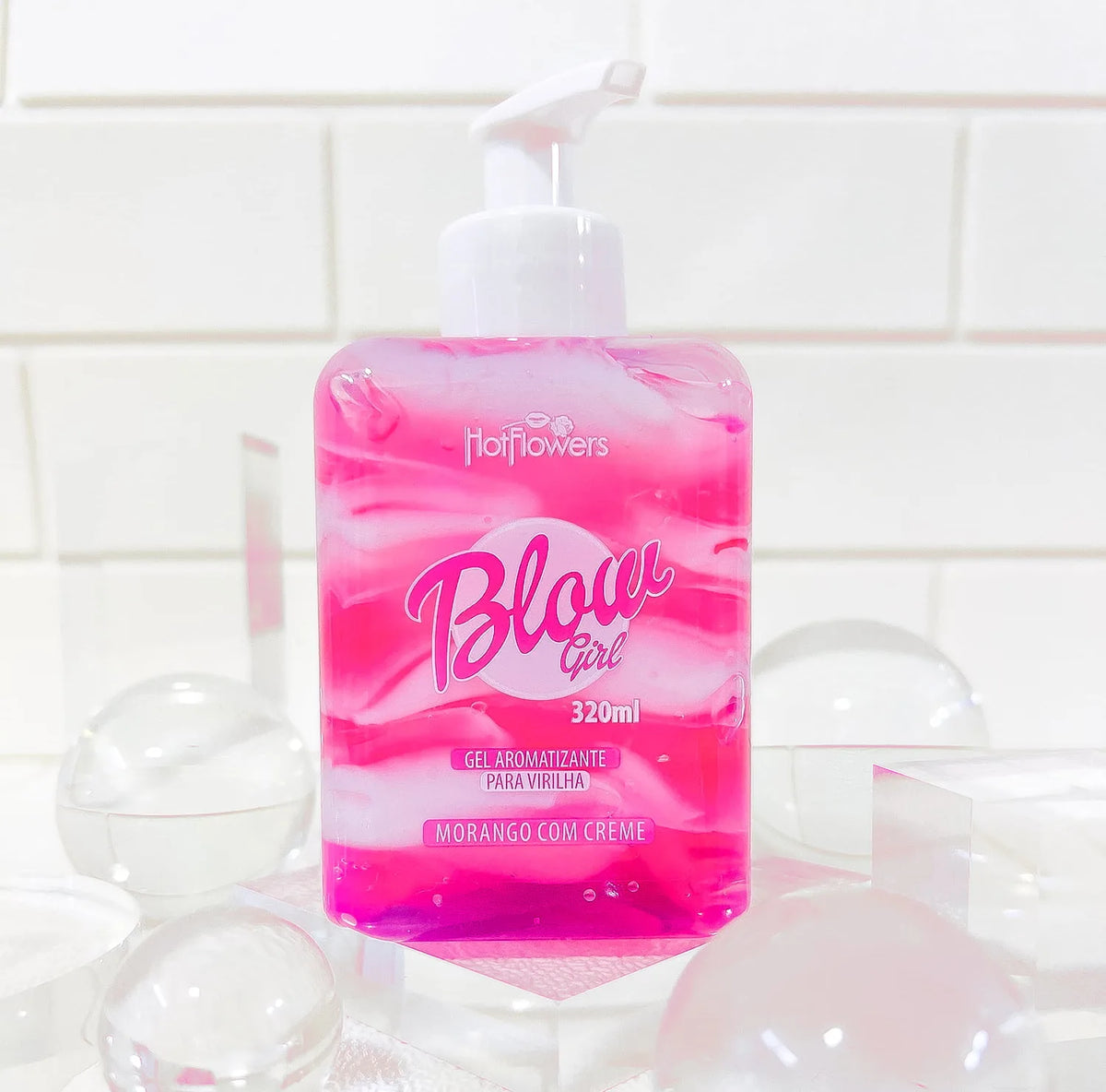 Gel Aromatizante Beijável Morango Com Creme Blow Girl - 320ml