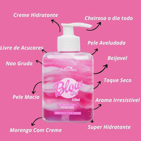 Gel Aromatizante Beijável Morango Com Creme Blow Girl - 320ml