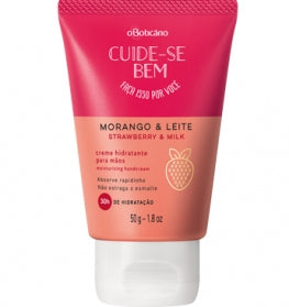 Cuide-se Bem Strawberry and Milk Moisturizing Hand Cream 50g - O Boticario 
