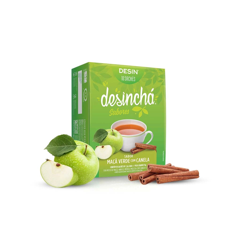 Desinchá Sabor Maçã Verde com Canela - 10 Sachês