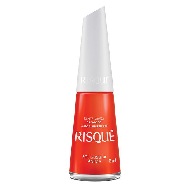 Esmalte Risqué Colorido Cremoso Sol Laranja Anima 8ml