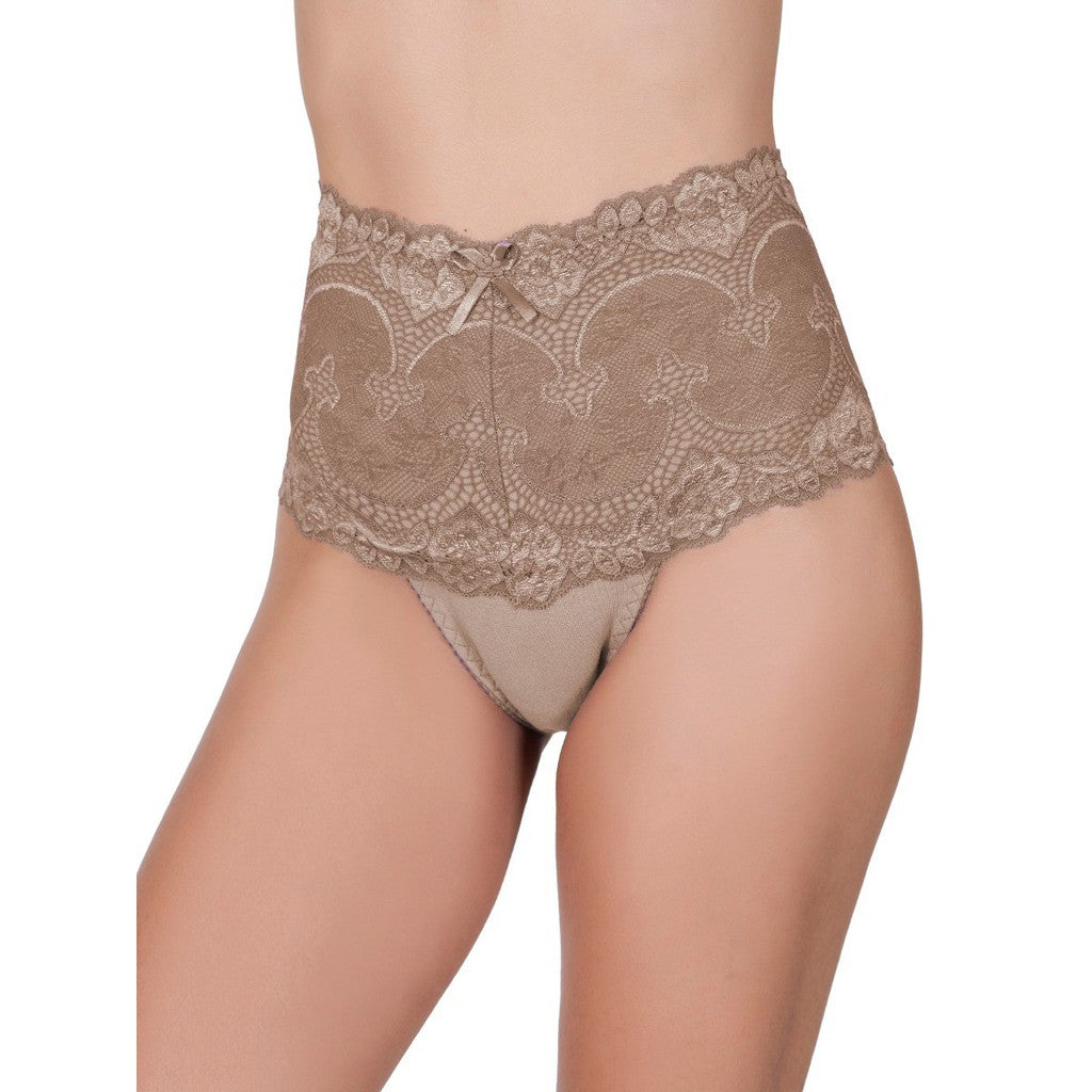 Calcinha Cinta Modeladora Cintura Alta Renda Luxo