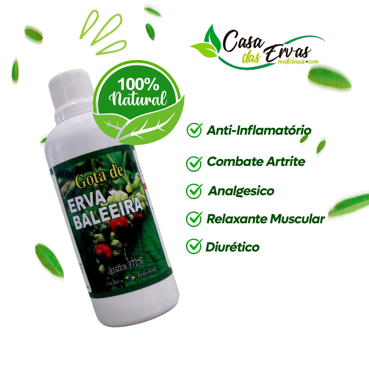 Erva Baleeira Gotas - Anti-inflamatório - 100ml