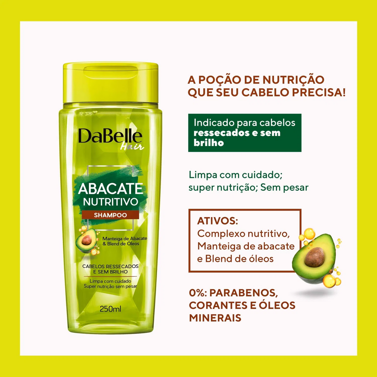 DaBelle Shampoo Abacate Nutritivo - 250ml
