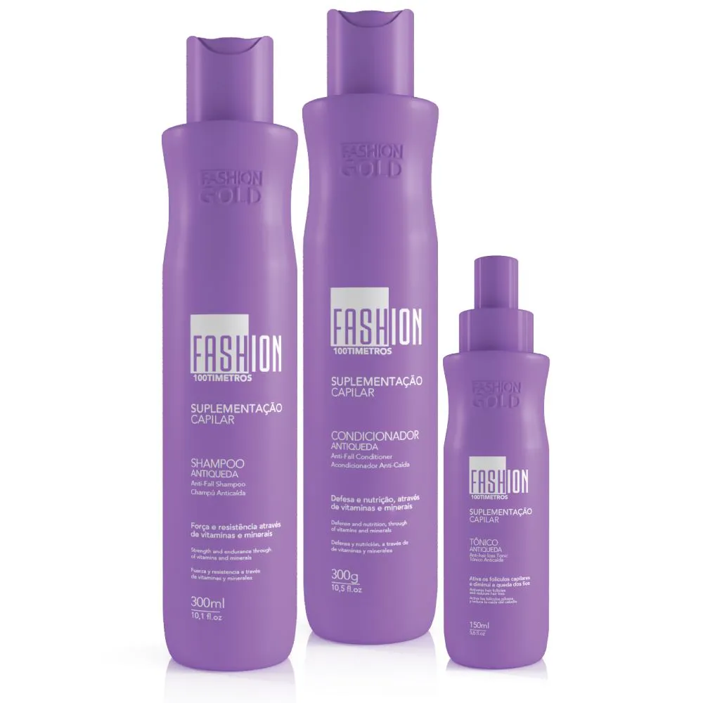 100Tímetros Anti-Hair Loss Combo Fashion Gold - 3 itens