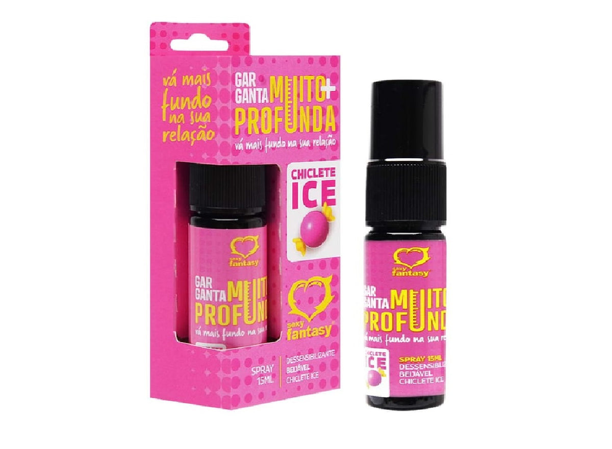 Spray Para Sexo Oral Garganta Muito Mais Profunda Sabor Chiclete - 15ml