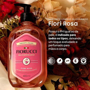 Sabonete Líquido Glicerinado - Fiori Rosa 400ml
