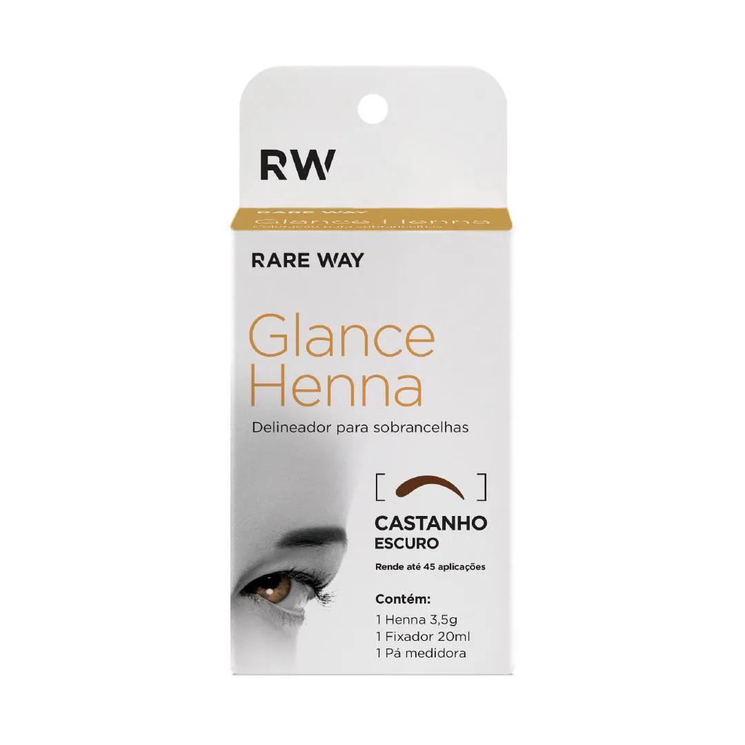 Henna para Sobrancelhas Glance Castanho Escuro - Rare Way