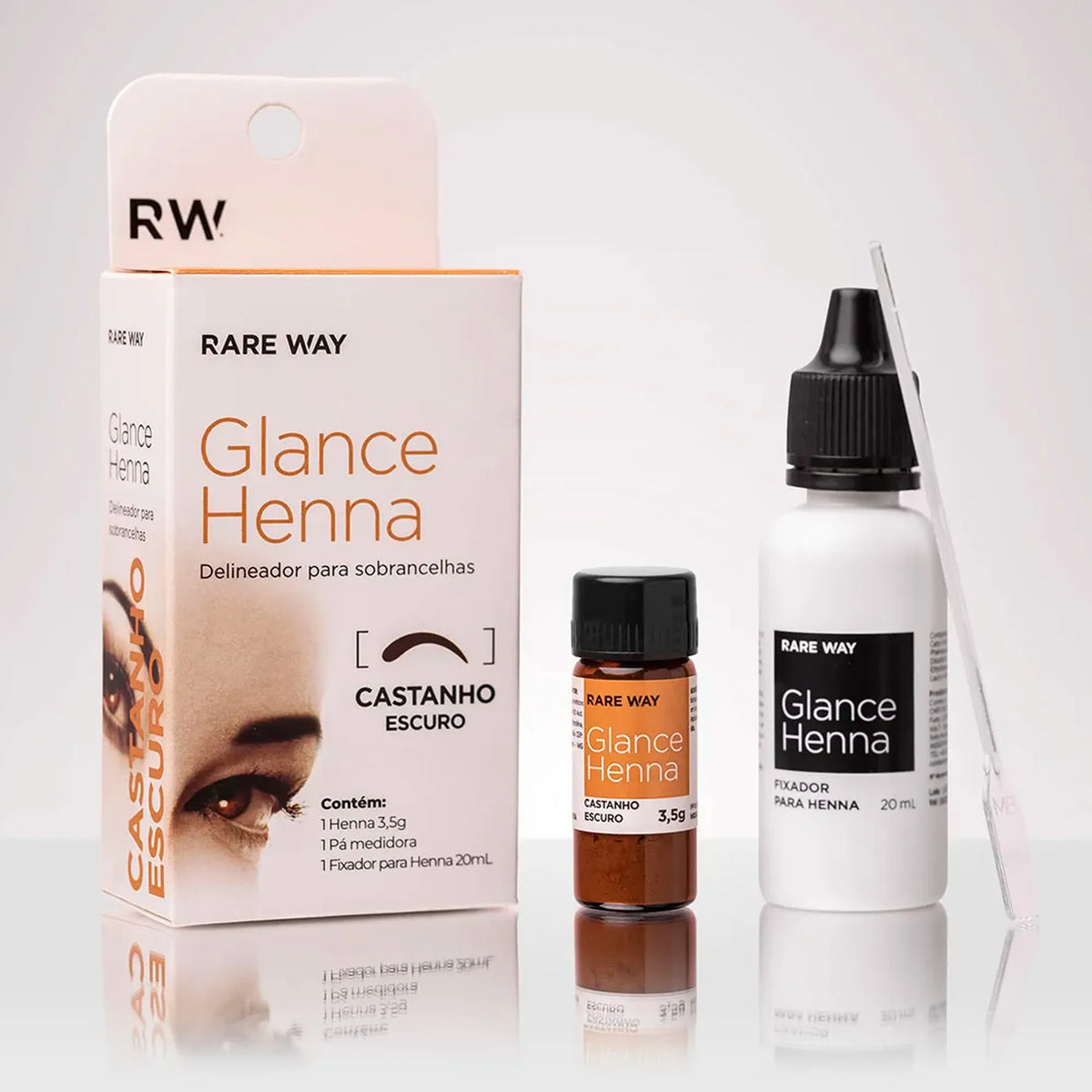 Henna para Sobrancelhas Glance Castanho Escuro - Rare Way