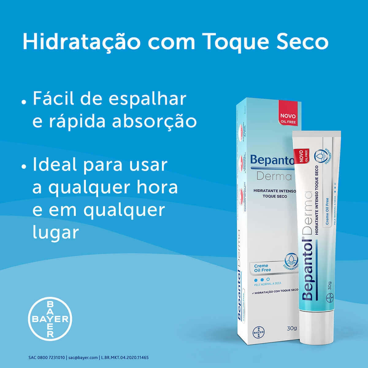 Creme Hidratante Bepantol Derma Toque Seco - 30g