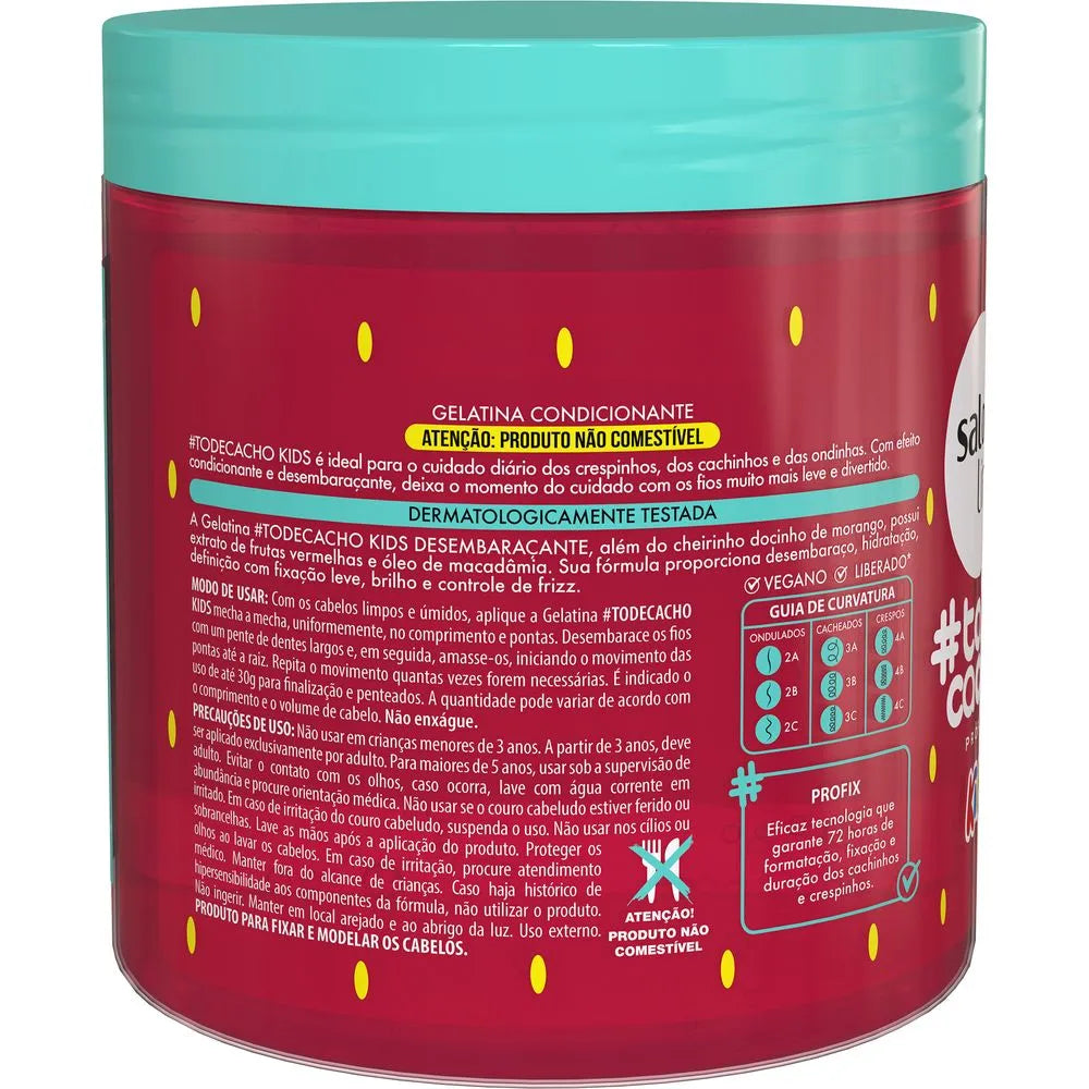 Gelatina Morango #todecacho Kids Desembaraçante - 550g