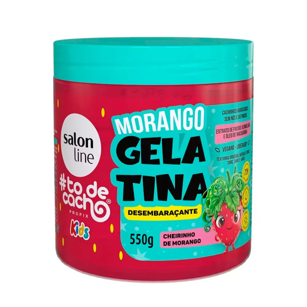 Gelatina Morango #todecacho Kids Desembaraçante - 550g
