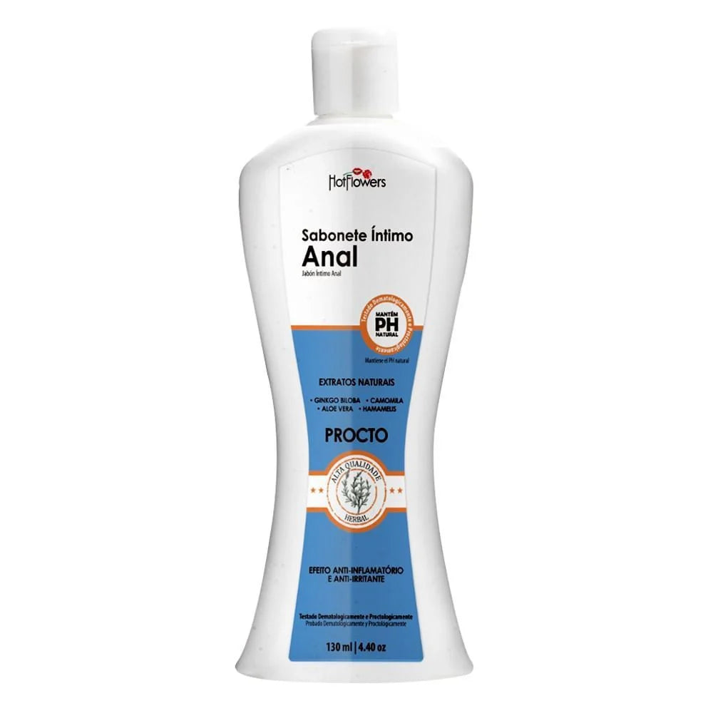 Sabonete Íntimo Anal Procto Com Extratos Naturais Unissex Hot Flowers -  130ml