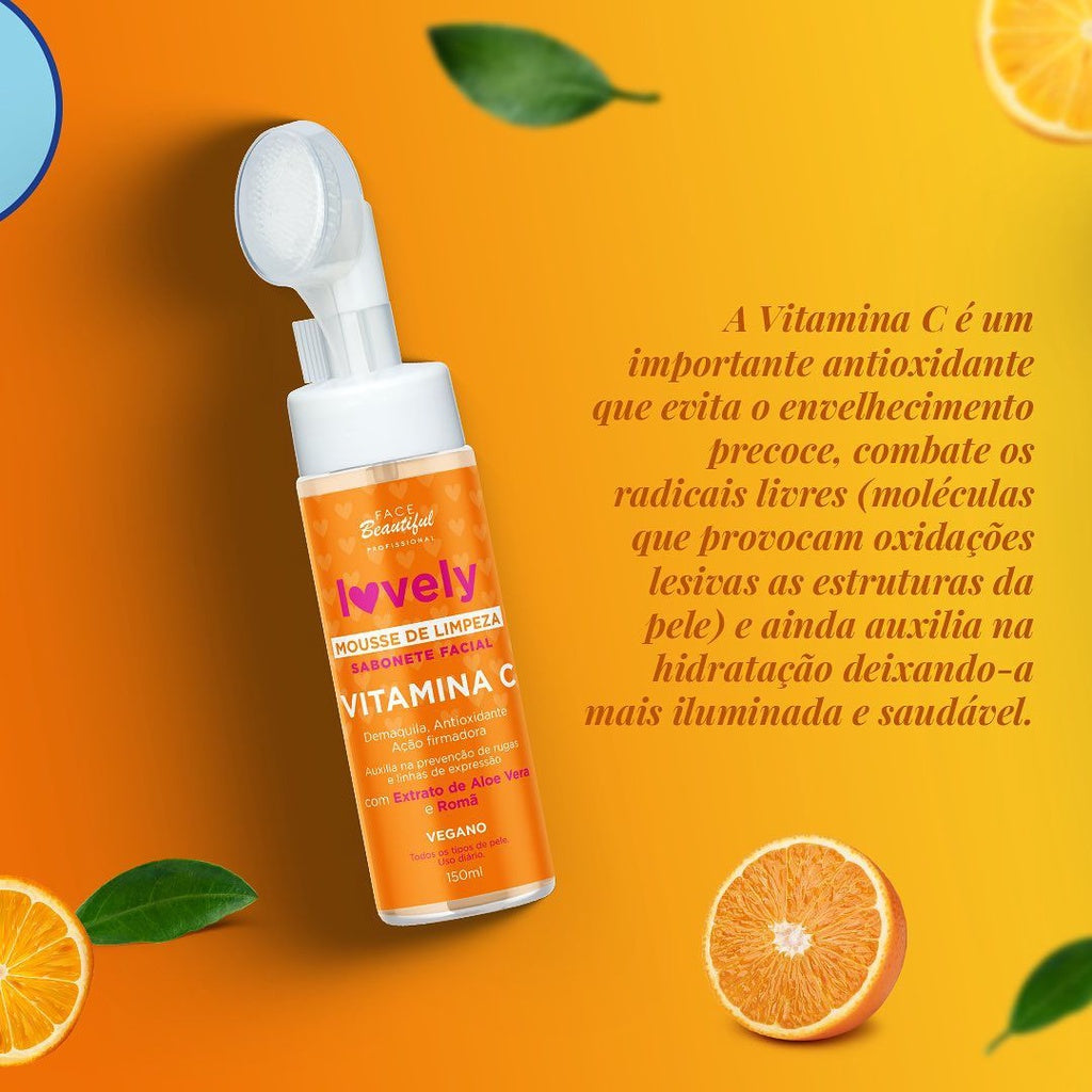 Mousse de Limpeza Sabonete Facial Vitamina C Lovely - 150ml