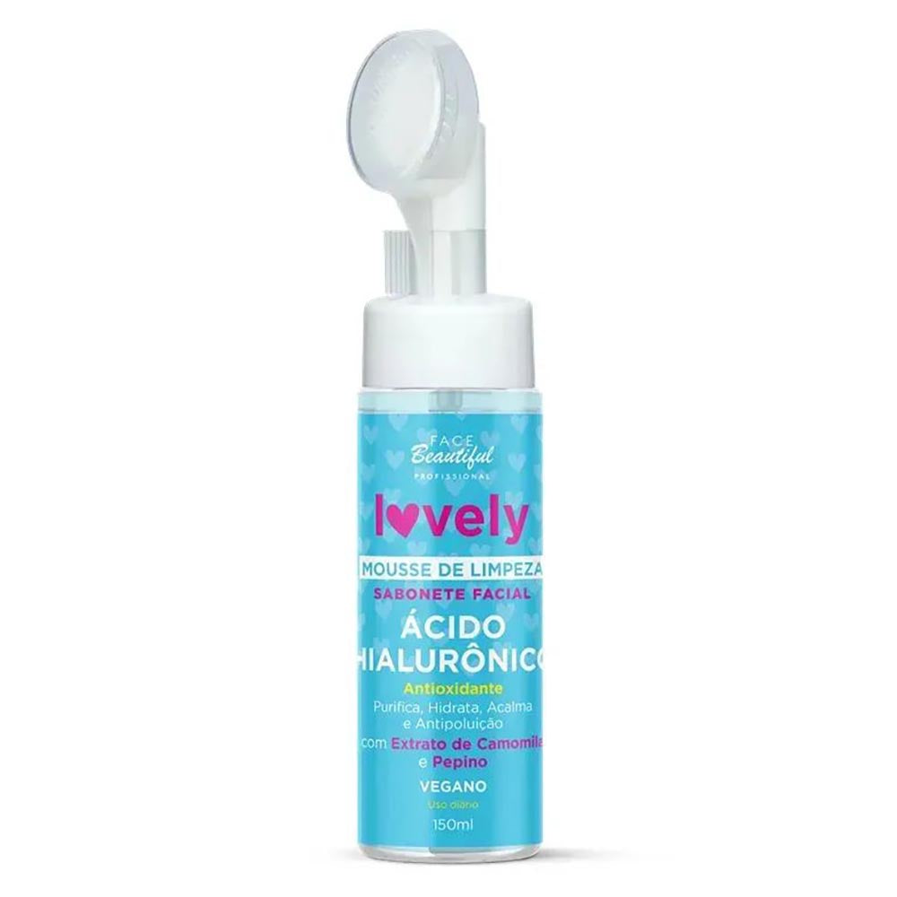 Mousse de Limpeza Sabonete Facial Ácido Hialurônico Lovely - 150ml