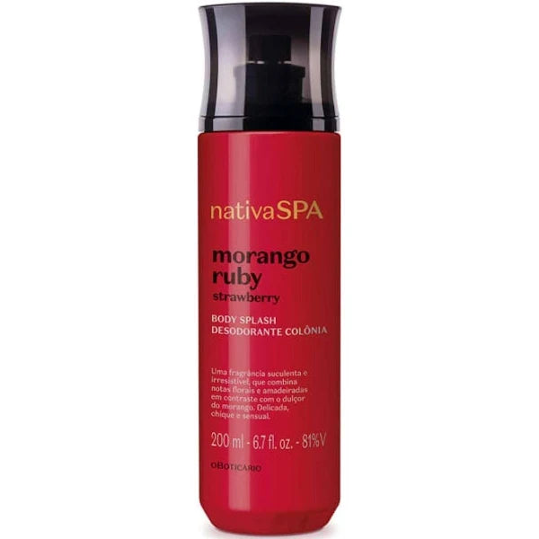 Body Splash Deodorant Cologne Nativa SPA Strawberry Ruby - 200ml