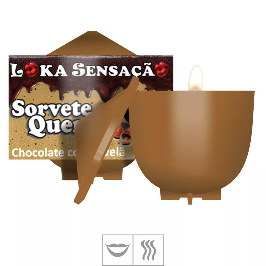 VELA BEIJÁVEL SORVETE QUENTE 30G - CHOCOLATE C/ AVELÃ