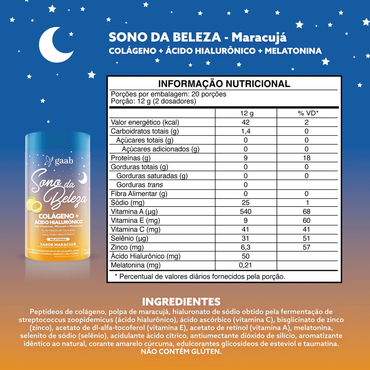 Gaab Sono da Beleza Sabor Maracuja - 240g
