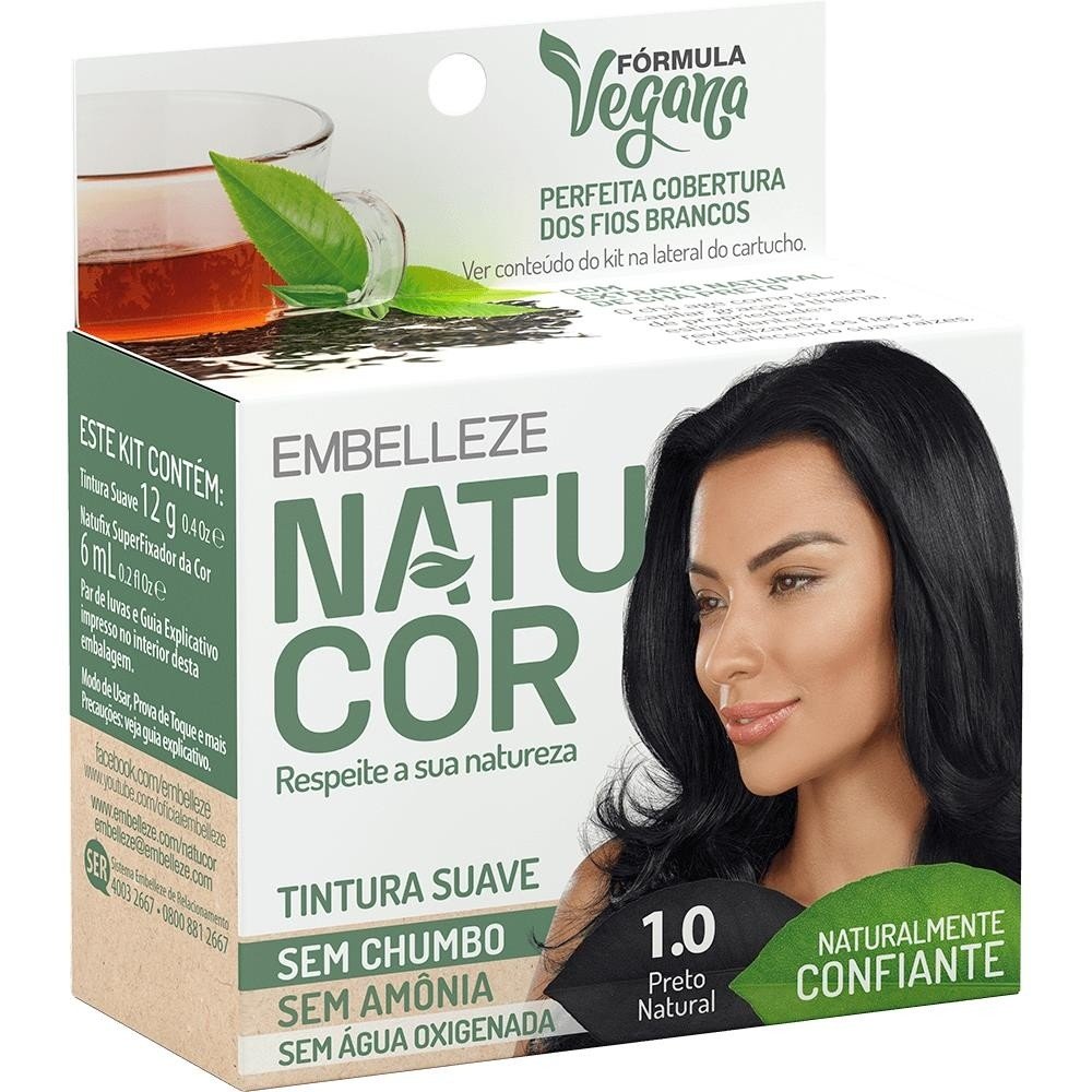 Tintura Em Pó Natucor 1.0 - Preto Natural