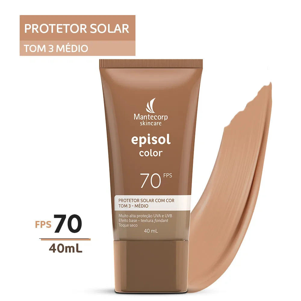 Protetor Solar Episol Color Com FPS 70 - 40 ml